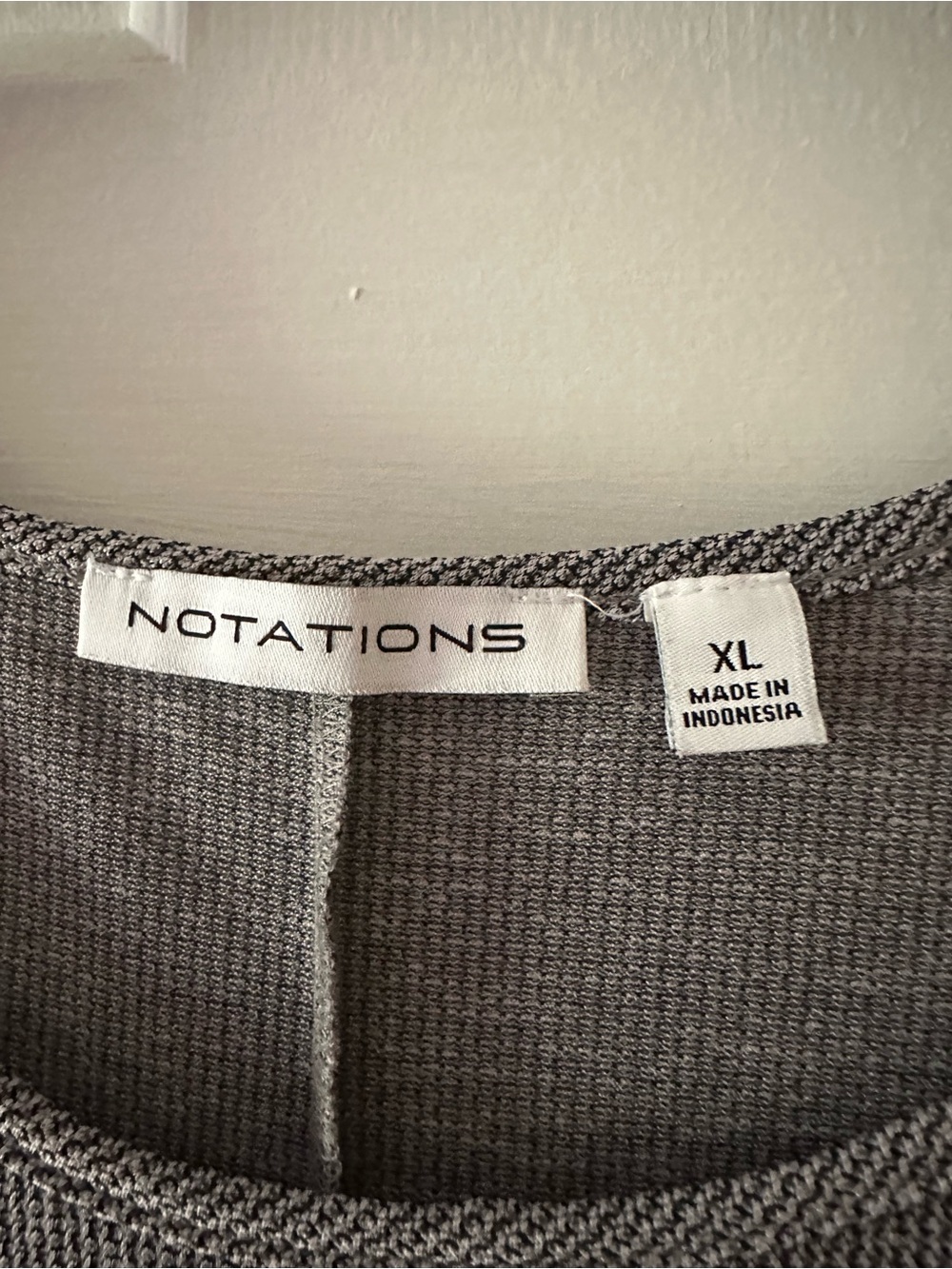 Notations Long Sleeve Top in Heather Gray